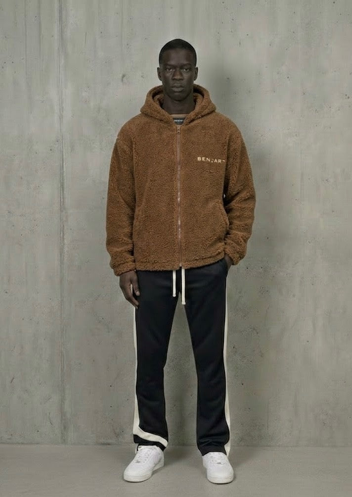 Benjart Brown Sherpa Zip Jacket, back view