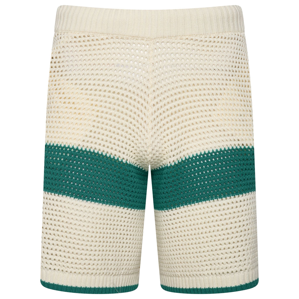 Crochet Knit Shorts - Off-White / Green