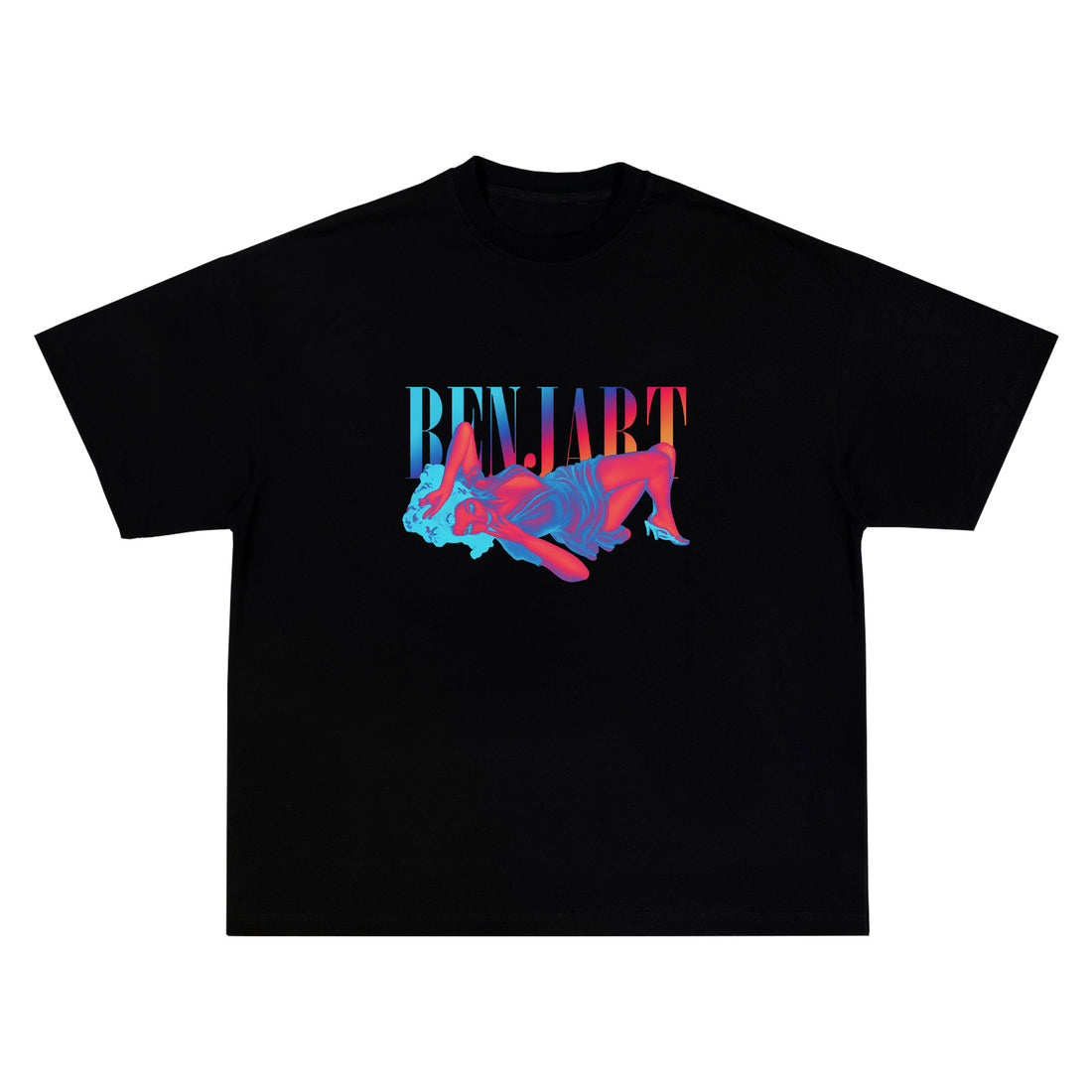 Benjart After Hours T-Shirt in black, print detail