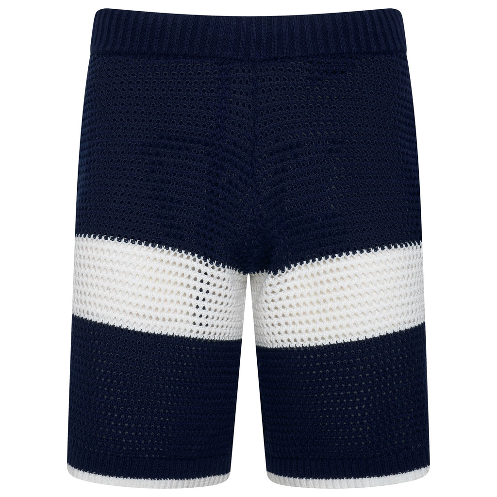 Crochet Knit Shorts -  Pageant Blue