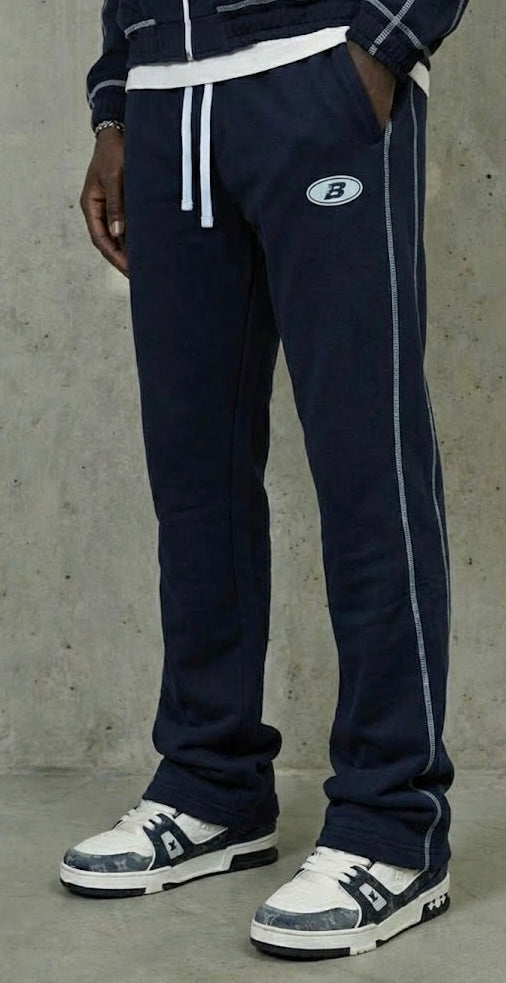 B Nylon Track Joggers - Navy