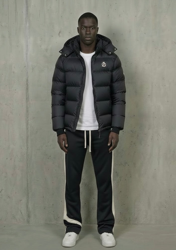 Benjart HRH Puffer Chrome Zip in black, front view
