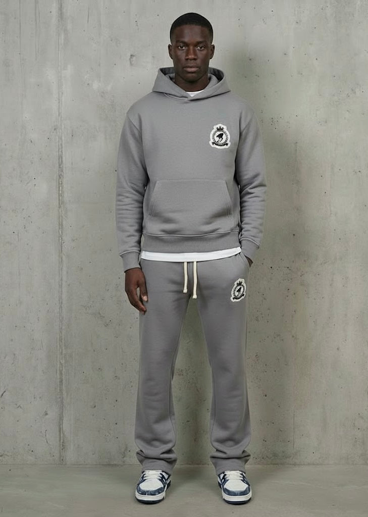 Benjart Chenille Pullover in melange grey, back view