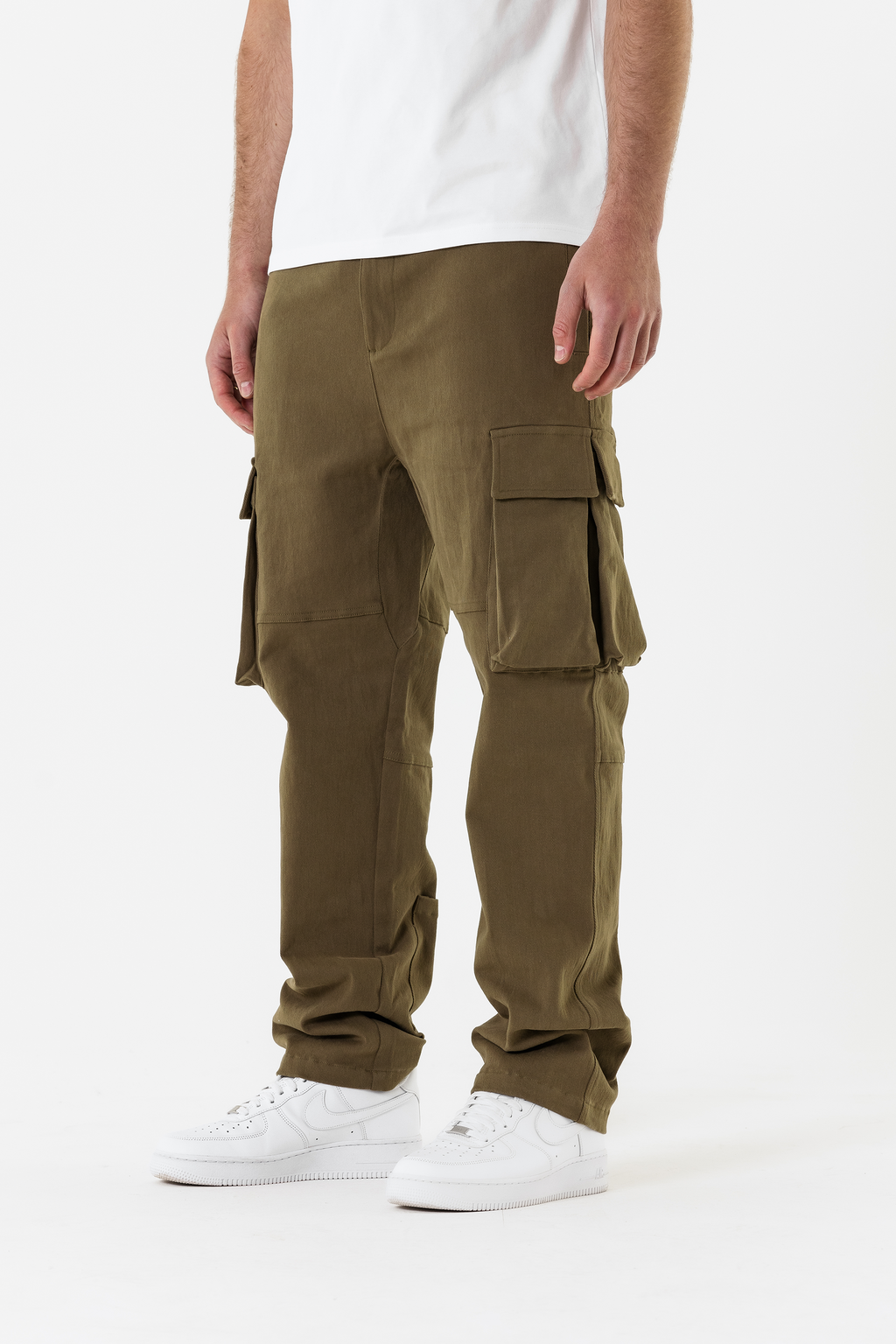 Benjart Denim Multi Pocket Cargos - Khaki