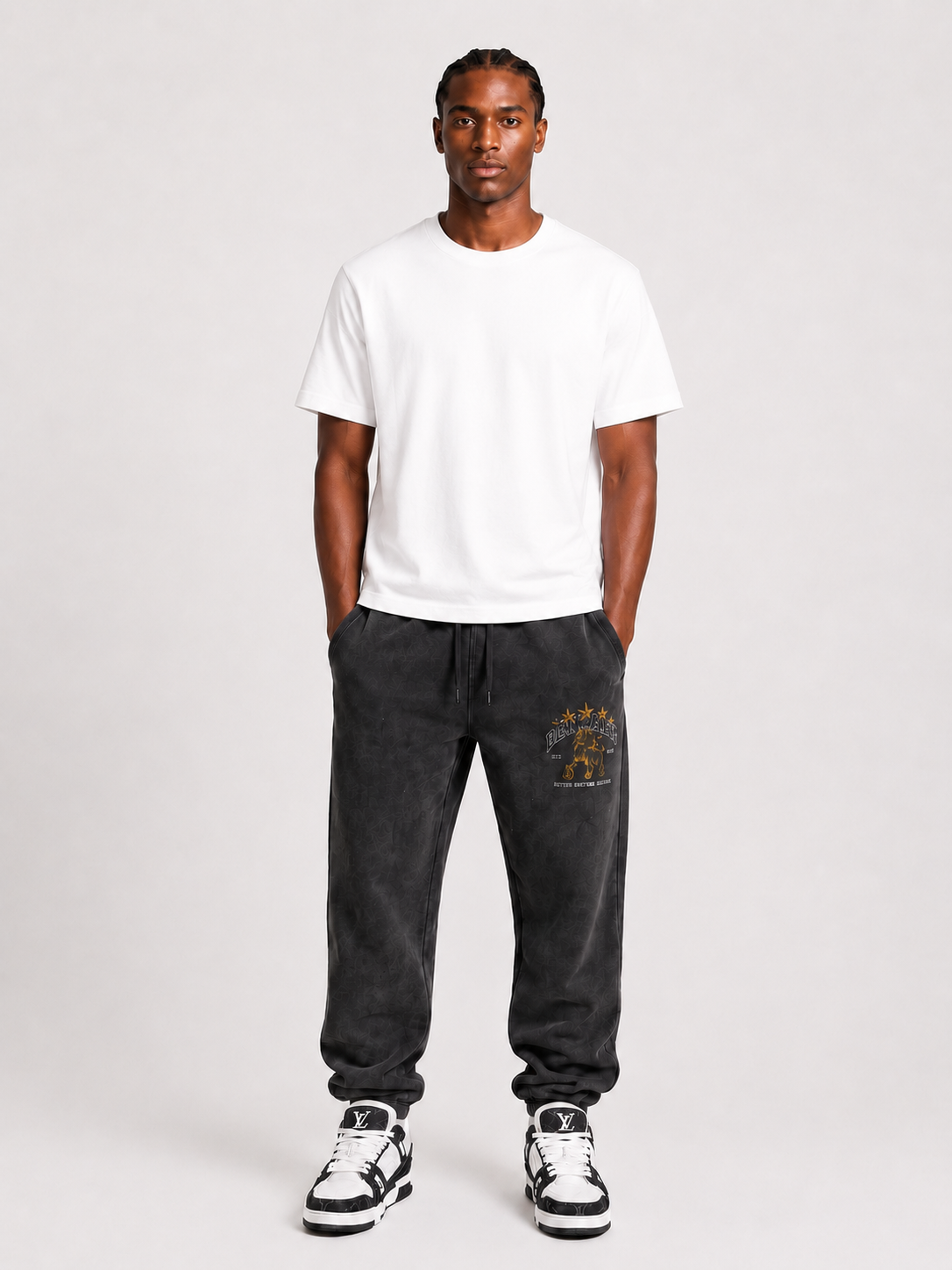 Benjart Heritage Lion Jogger - Washed Black