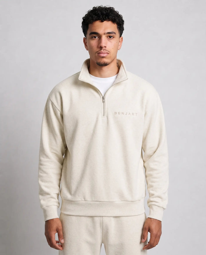 Benjart Blanks Quarter Zip Top Cream