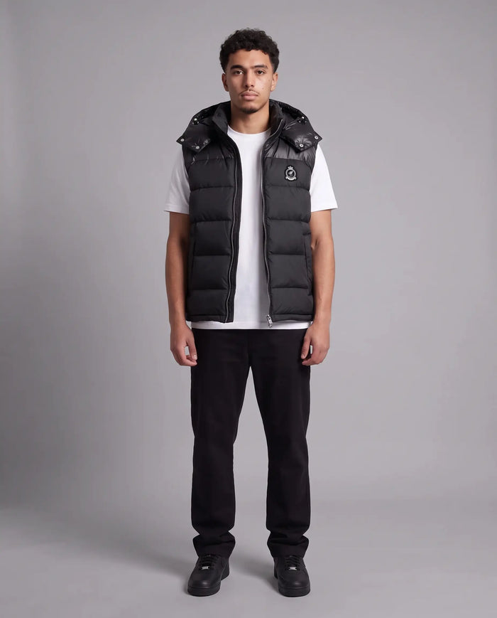 HRH Hooded Gilet - Black/Chrome