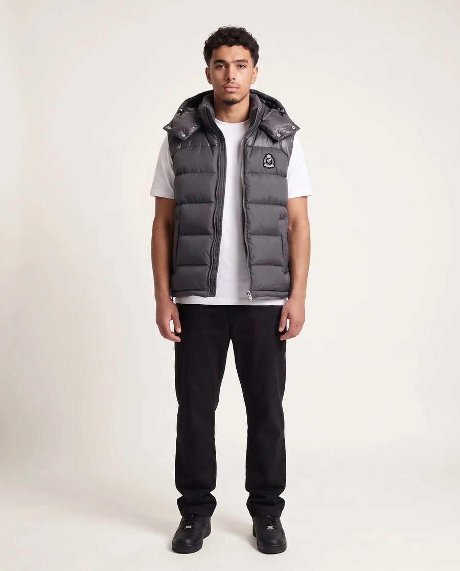 HRH Hooded Gilet - Grey/Chrome
