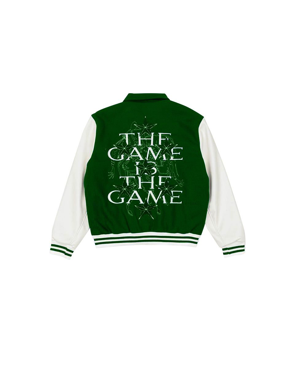 The Green print Varsity Jacket - Green / White