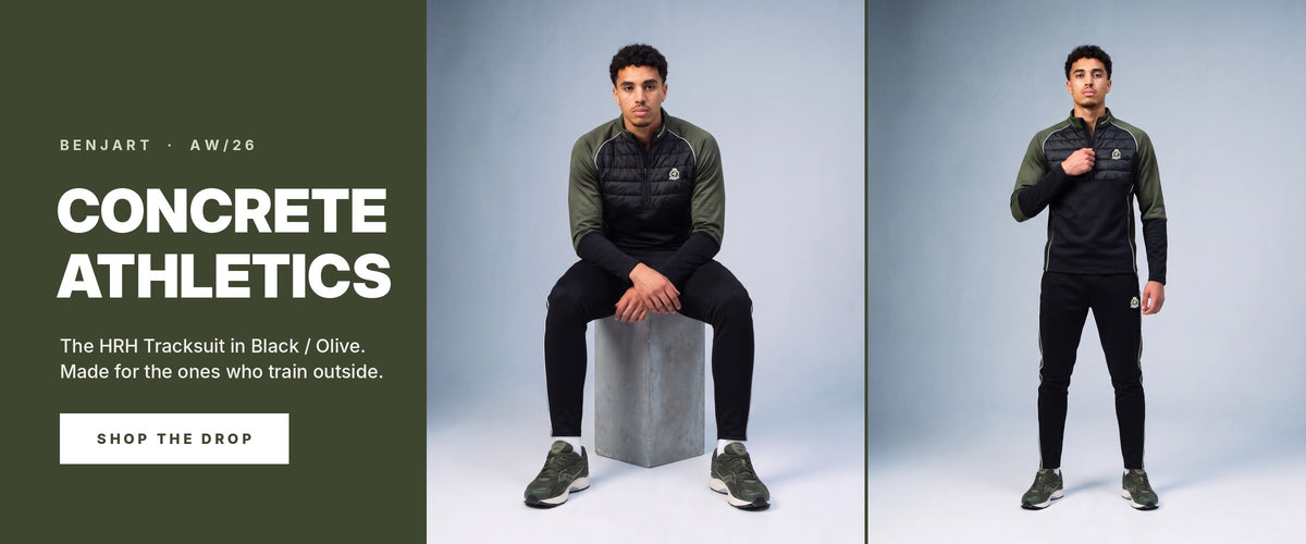 Concrete Athletics. The HRH Tracksuit in Black and Olive