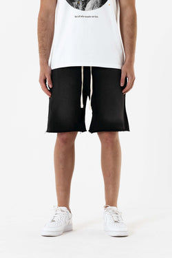 Distressed HRH  Shorts - Black Acid Wash