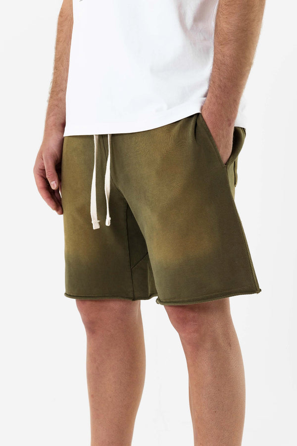 Distressed HRH  Shorts - Green Acid Wash