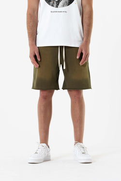 Distressed HRH  Shorts - Green Acid Wash