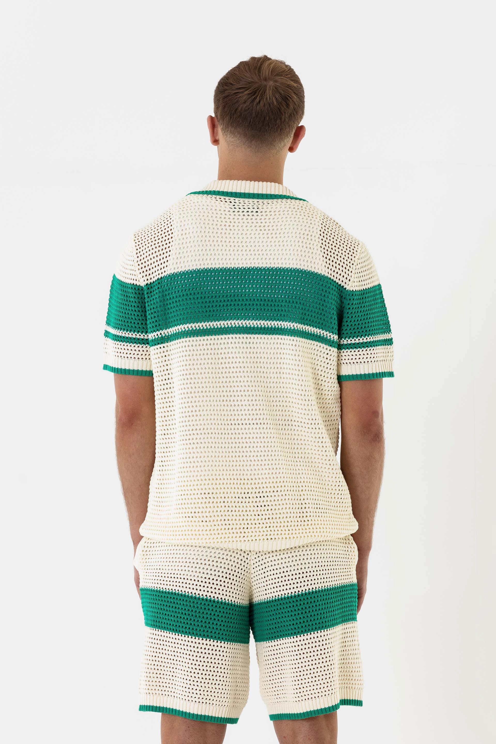Crochet Knit Shorts - Off-White / Green