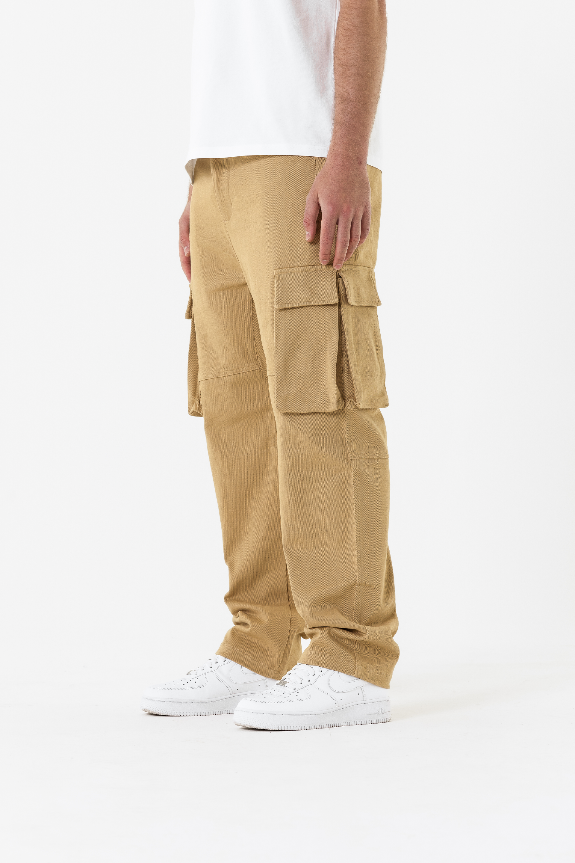 Benjart Denim Multi Pocket Cargos - Sand