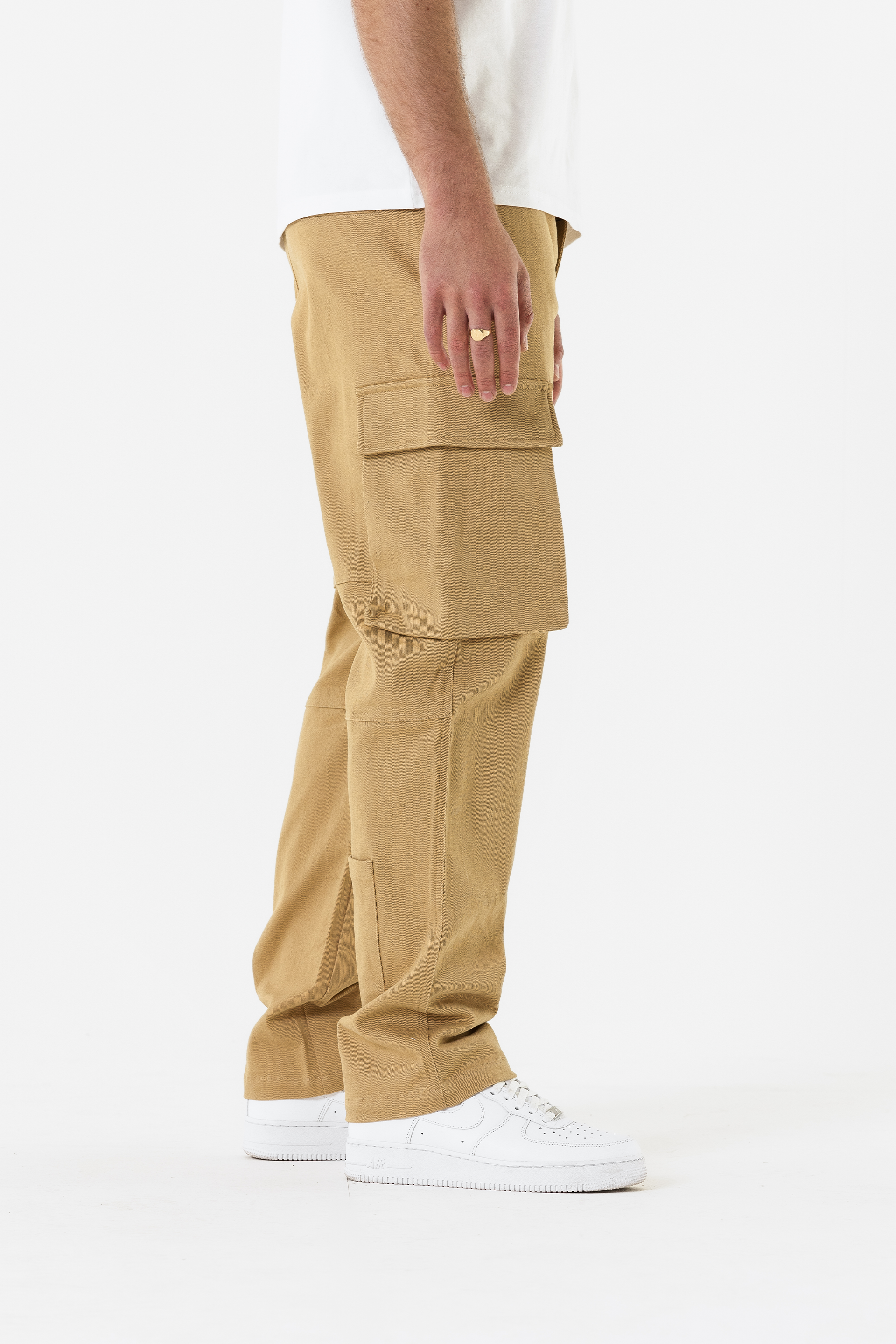 Benjart Denim Multi Pocket Cargos - Sand