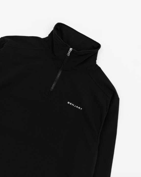 Benjart Nylon Quarter Zip - Black