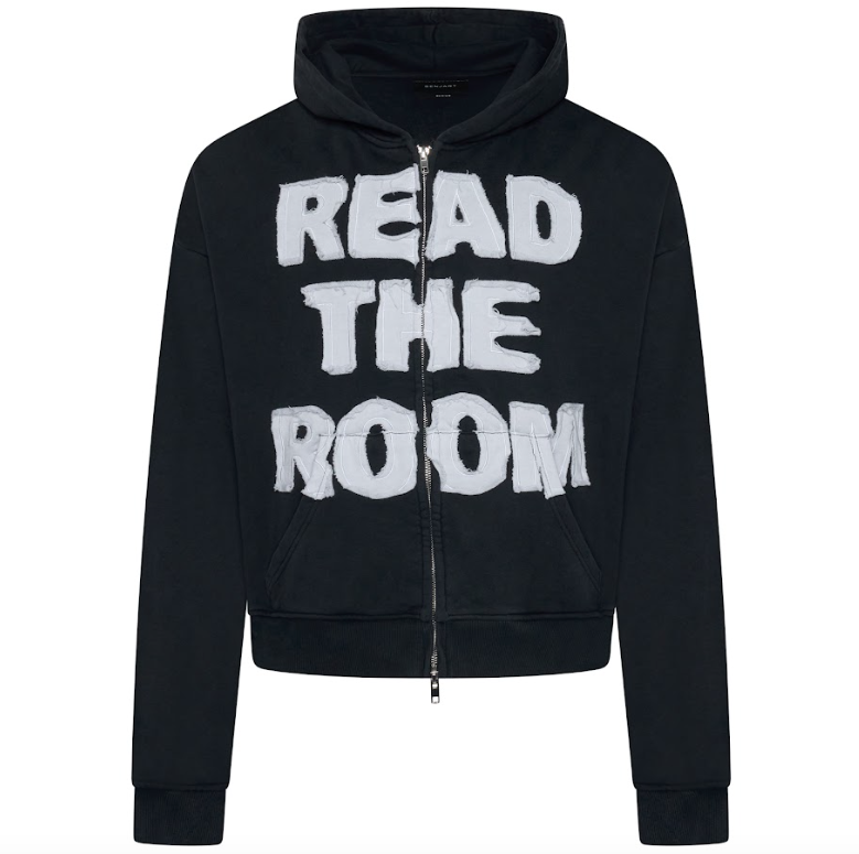 Benjart ' Read the room'  Zip Hood - Black/White