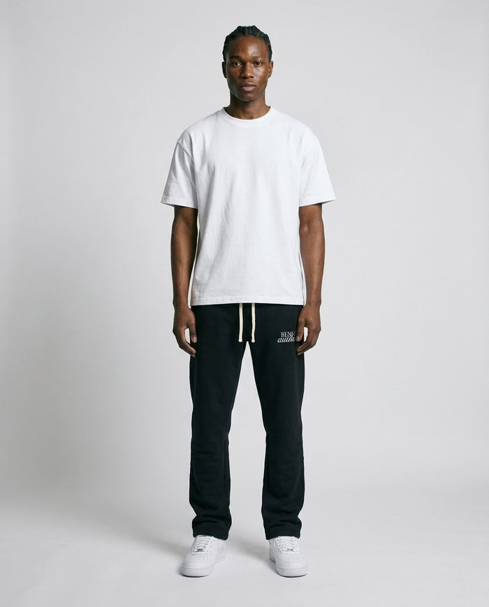 Benjart Authentic Track Joggers in black, front view