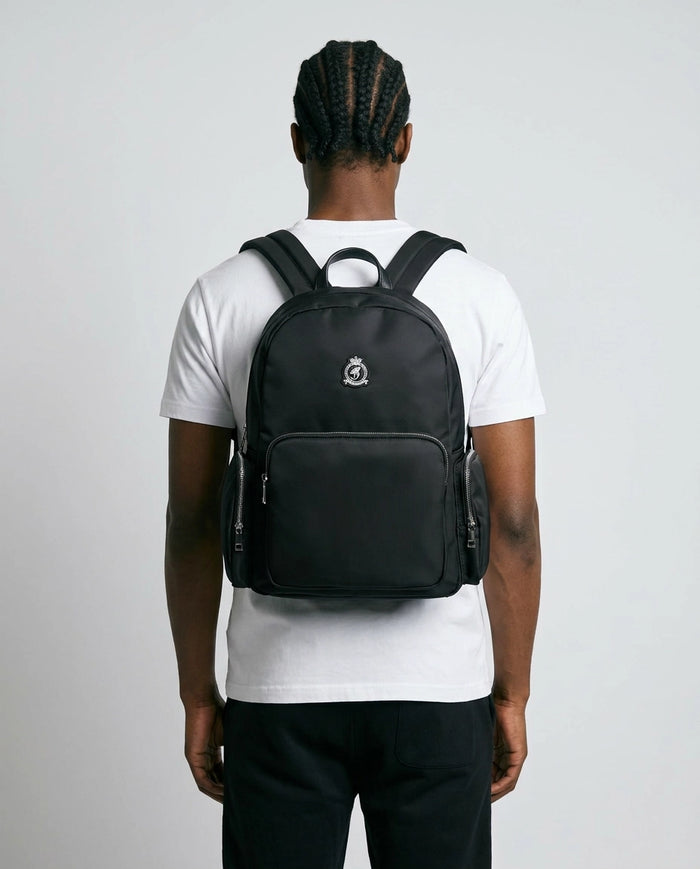Nylon Weekender Backpack - Black