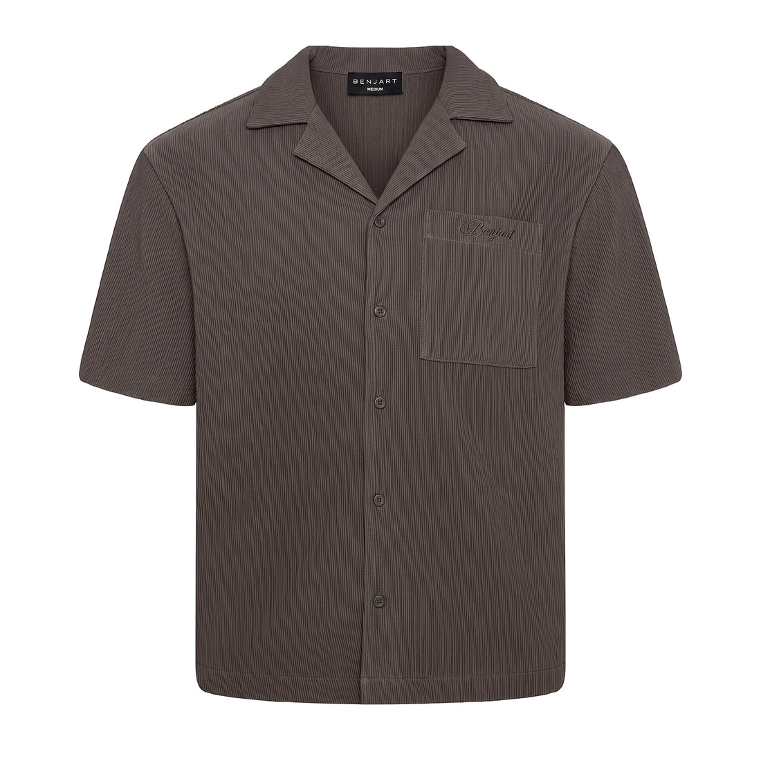Benjart Resort Shirt in mocha grey, front view
