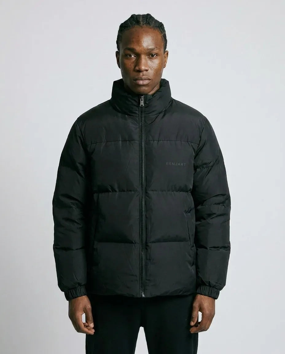 Benjart Cartier Puffer Jacket in black, front view