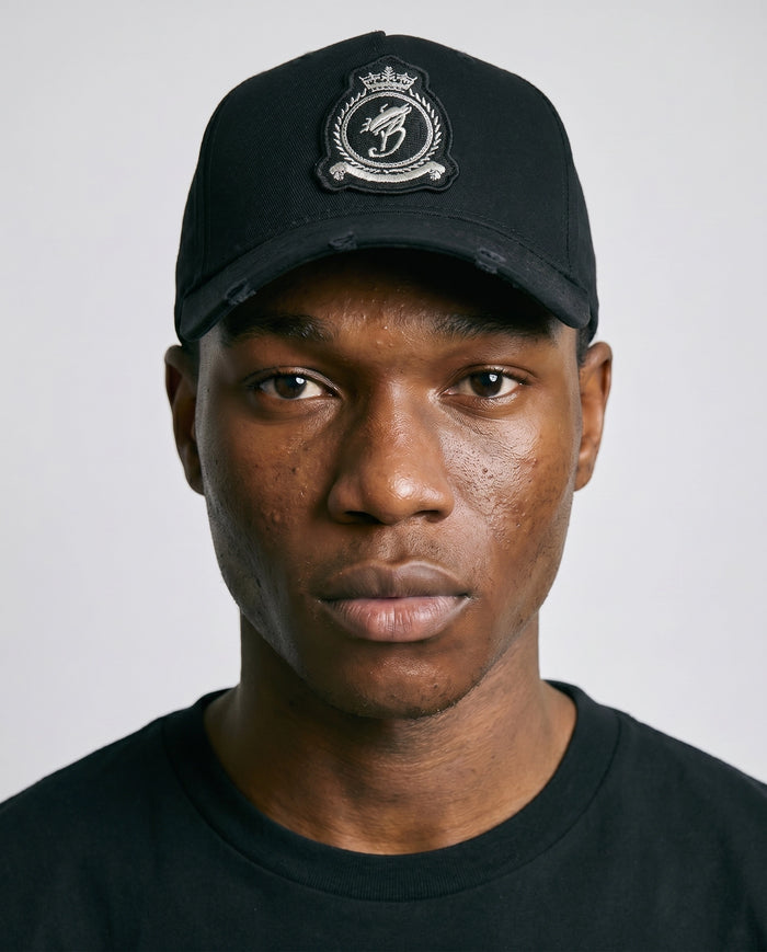 Benjart HRH Chrome Cap in black, front view