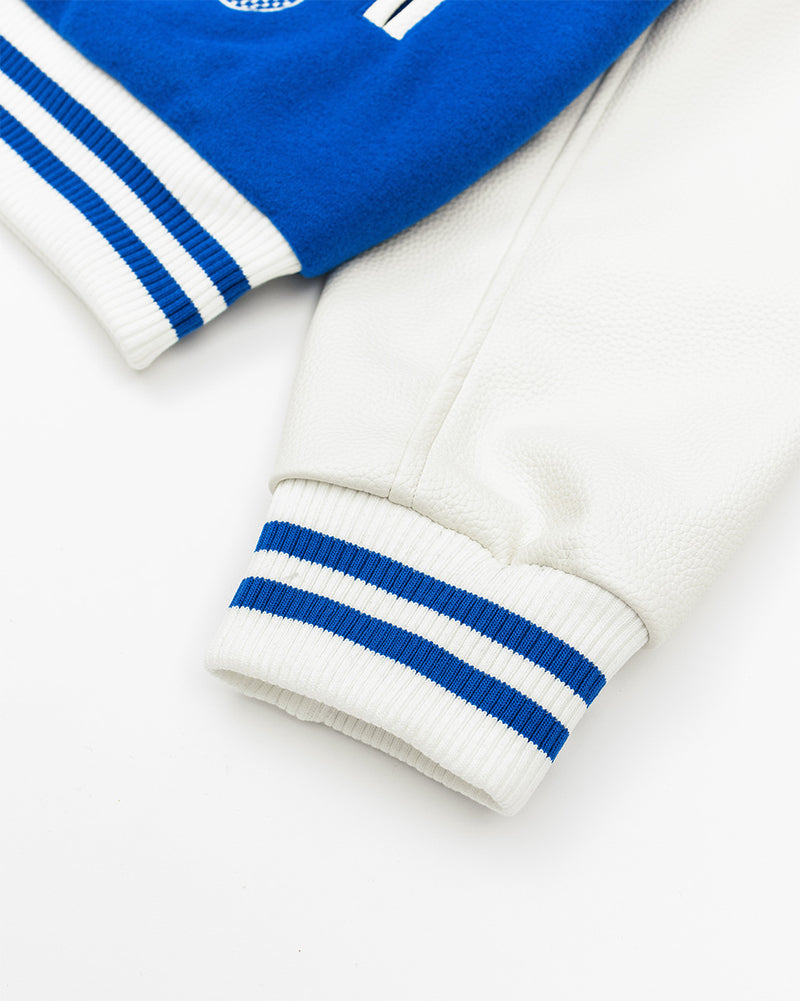 The Blueprint Varsity Jacket - Blue/ White