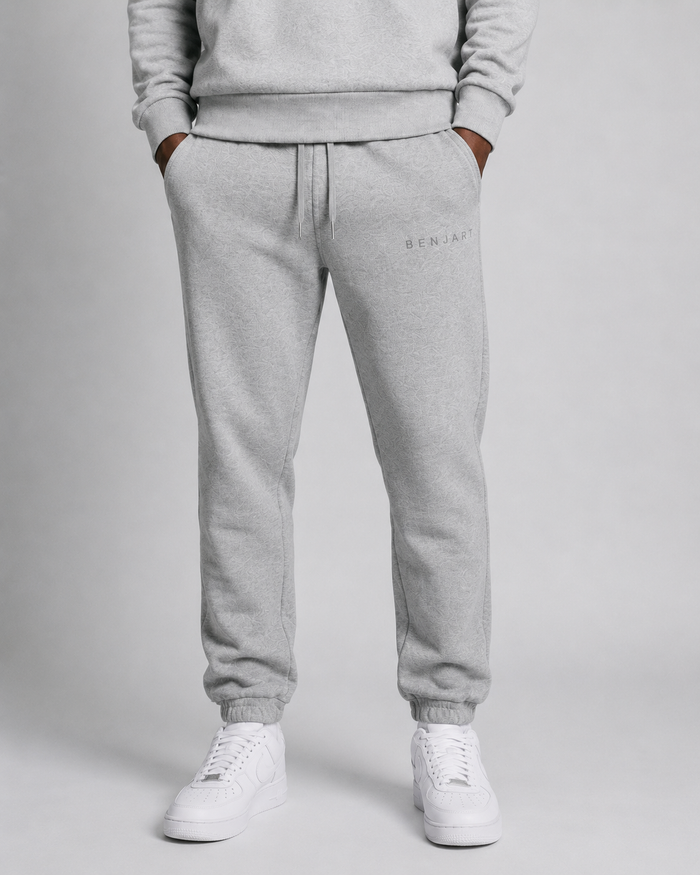 Benjart Blanks Joggers in grey, front view