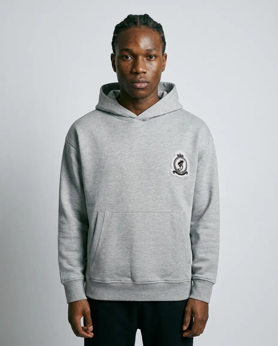 Benjart Chenille Pullover in melange grey, front view