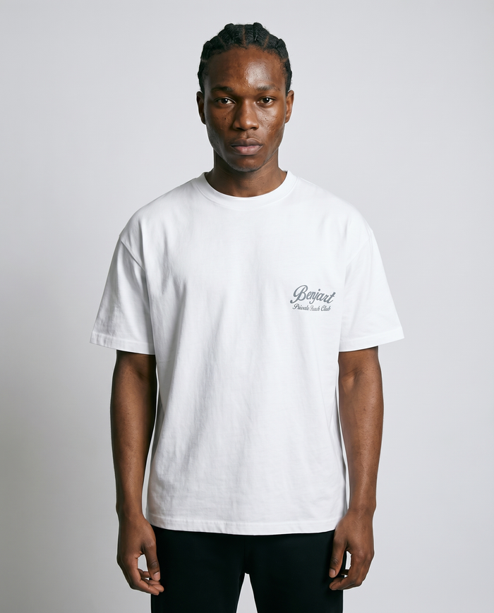 Benjart Private Beach Club T-Shirt in white, front view
