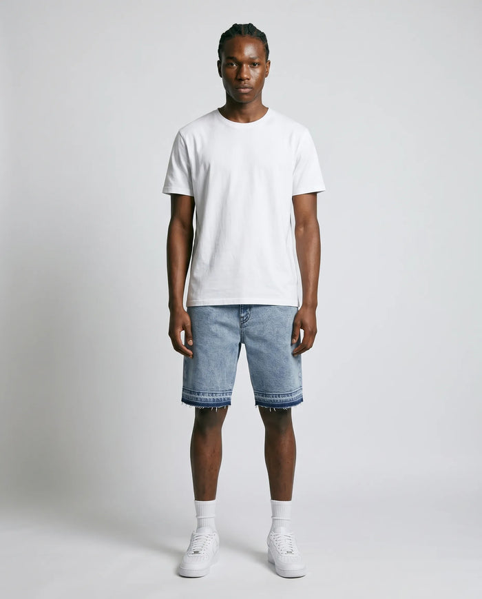 Benjart Light Blue washed  Distressed Denim Shorts