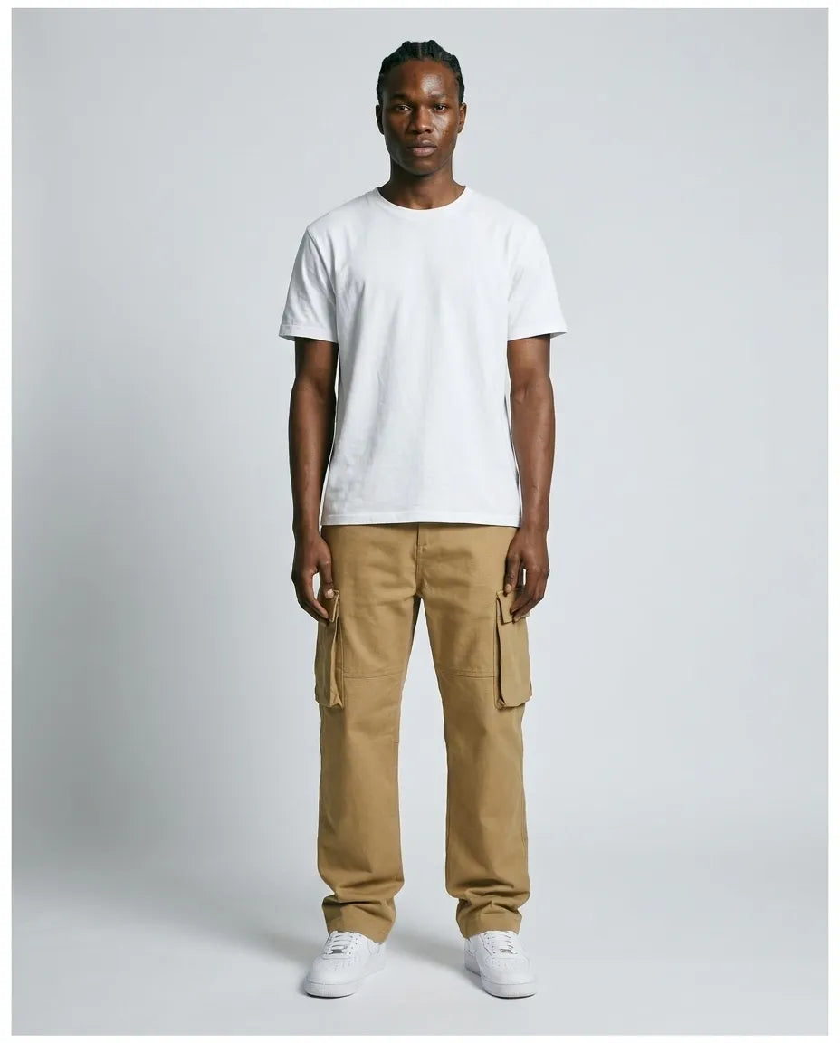 Benjart Denim Multi Pocket Cargos - Sand