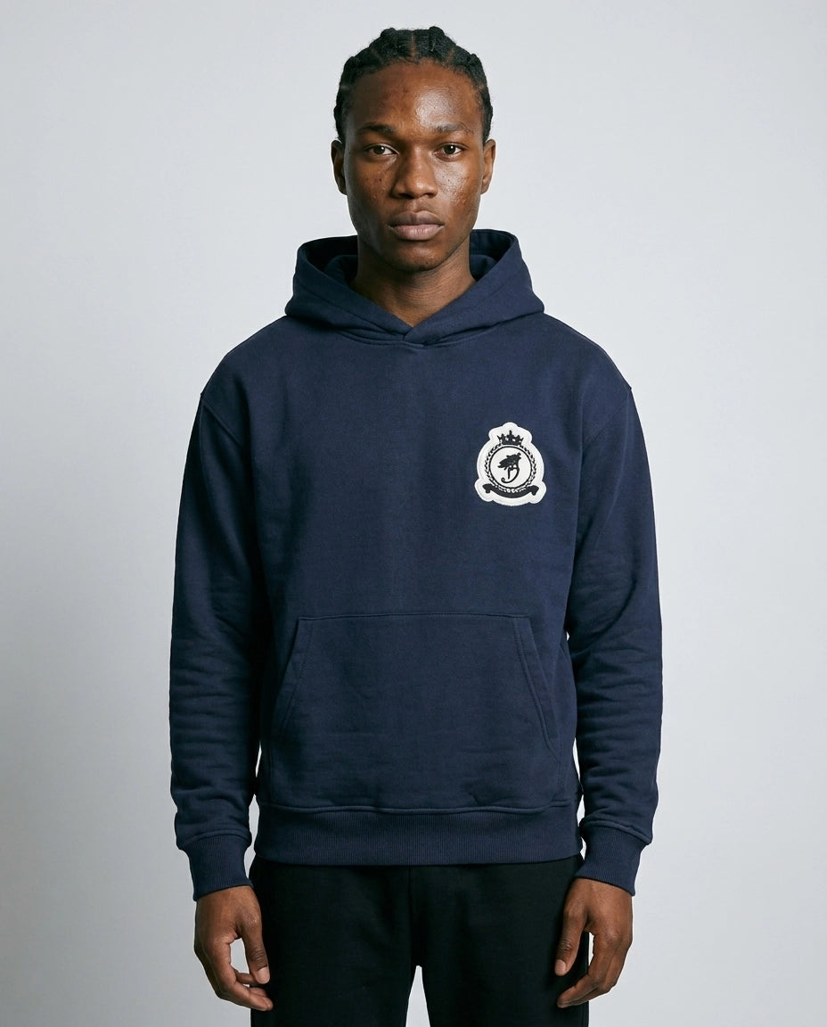 Chenille Badge Pullover - Navy