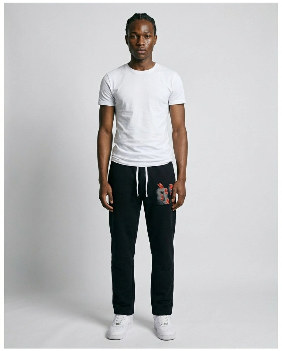 Benjart Scatter Joggers in black, front view