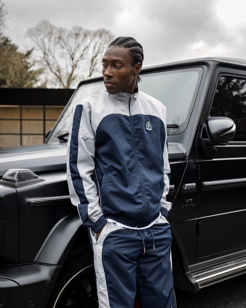Rubber Stamped HRH Jacket - Navy/Grey