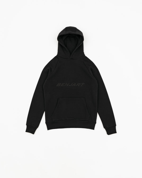 Embossed Racer Pullover Hood - Black