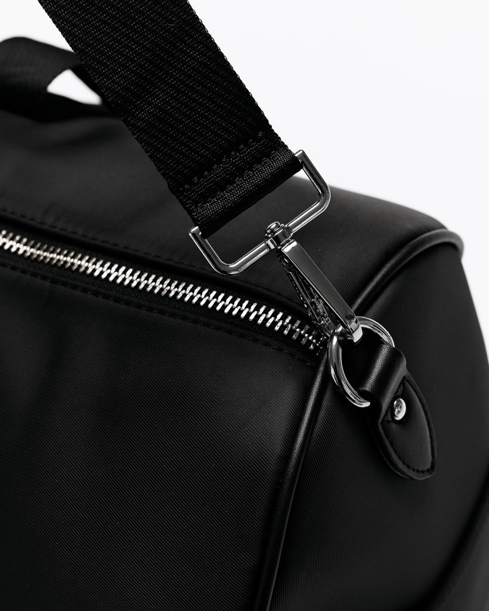 Nylon Weekender Duffle Bag - Black