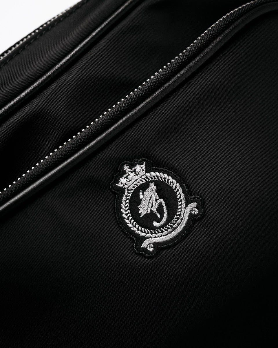 Nylon Outdoor Messenger Bag - Black