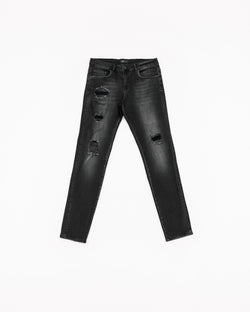 Diamonte Ripped Jeans - Washed Black